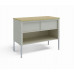 72"W x 36"D Extra Deep Storage Table with Adjustable Height Legs with Lower Shelf and Upper Locking Cabinet.
